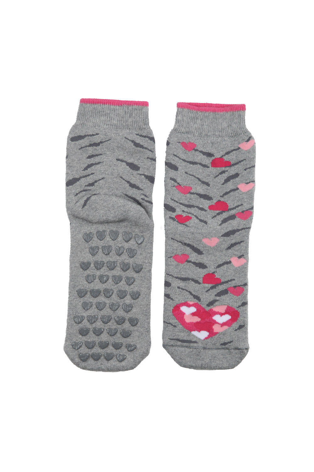 Zebra and Hearts Anti-Slip Home Socks