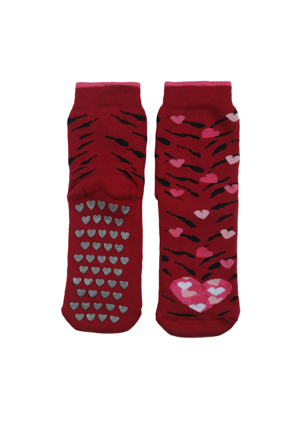 Zebra and Hearts Anti-Slip Home Socks