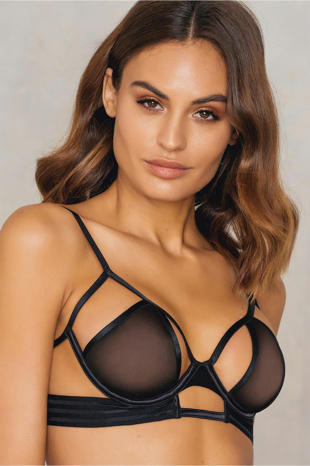 Gray Lia Cage Bra and Brief Set