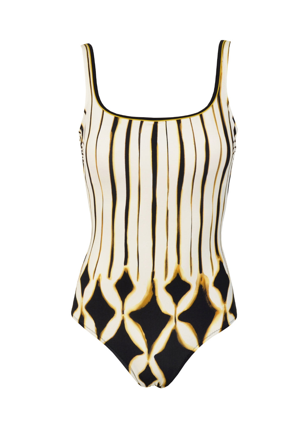 Meli Graphic Square-Neck Swimsuit B-Cup