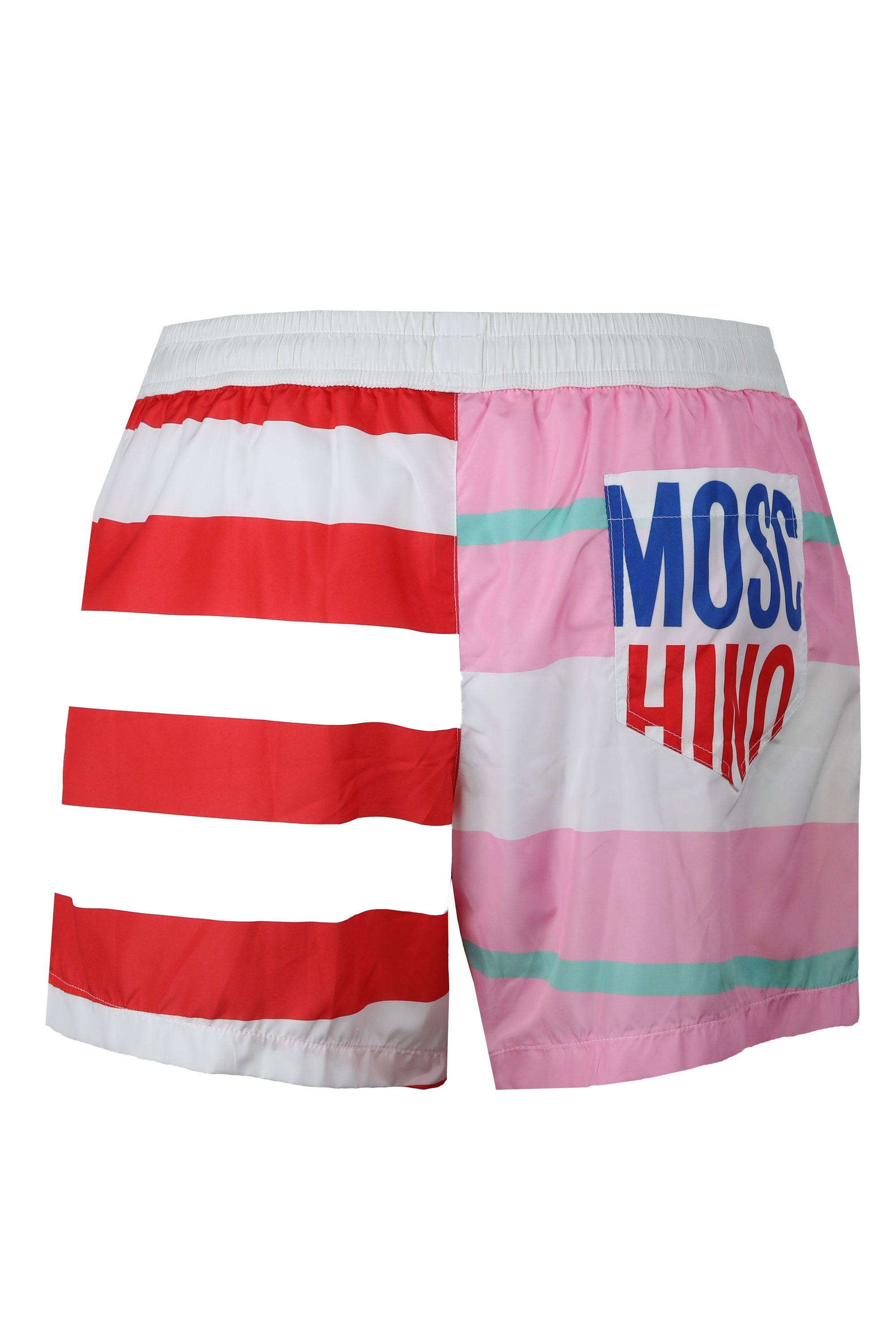 White Smoke Moschino Resort Stripe Swim Shorts