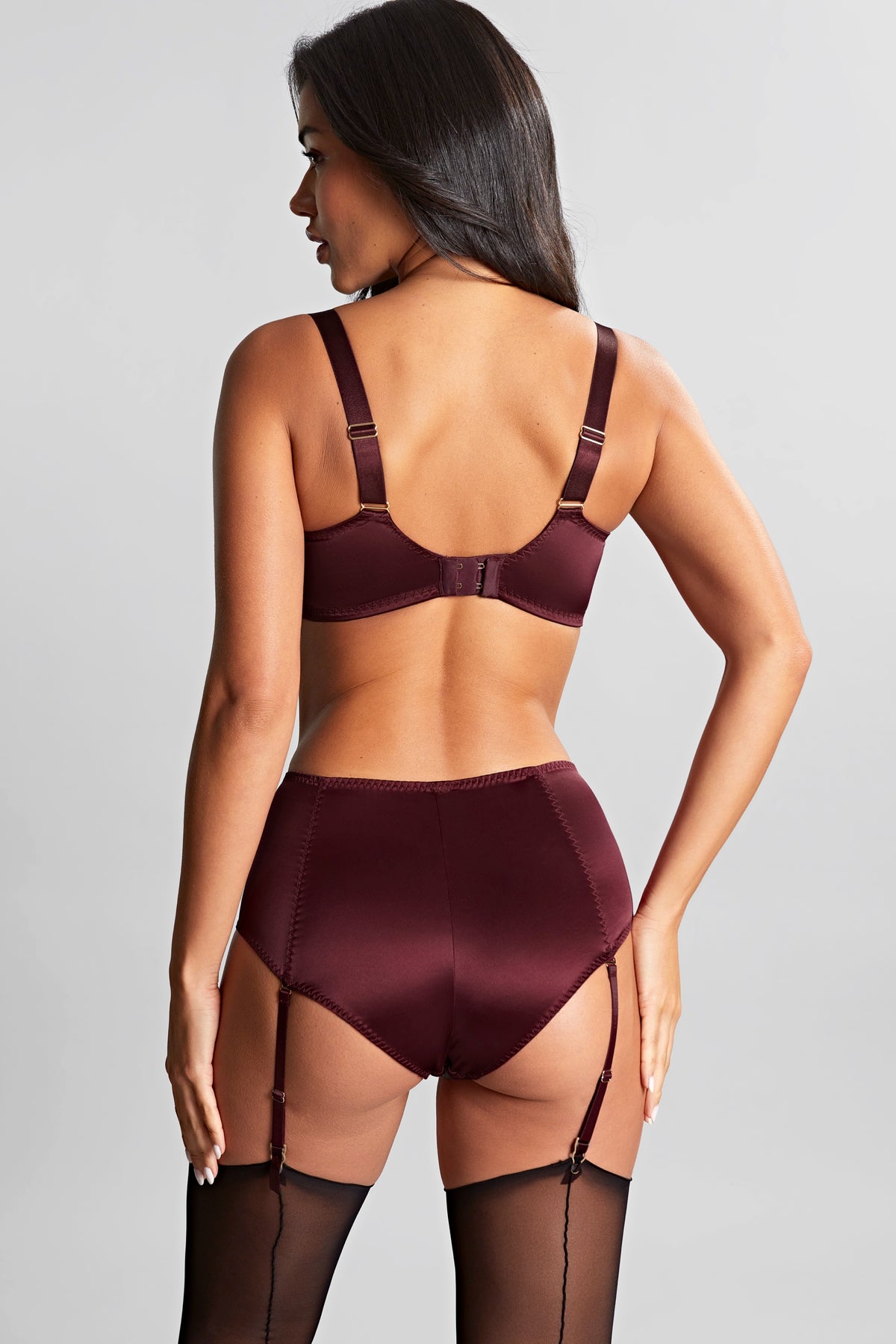 Light Gray Grace Balcony Bra, Bordeaux