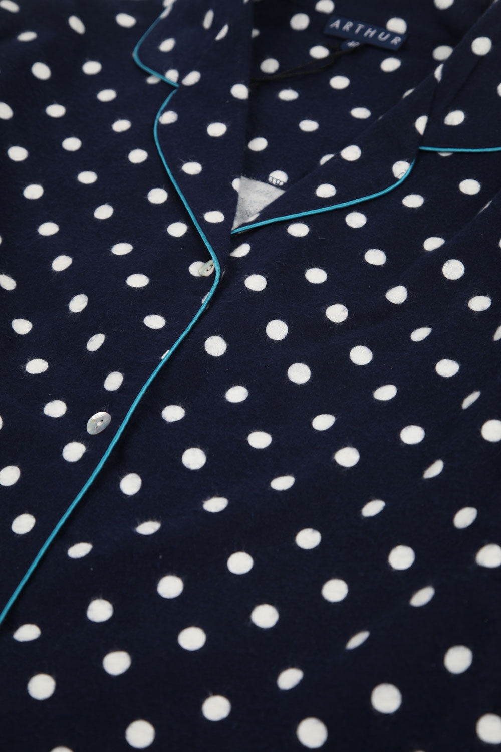 Polka Dots Marine Flannel Pajama Set