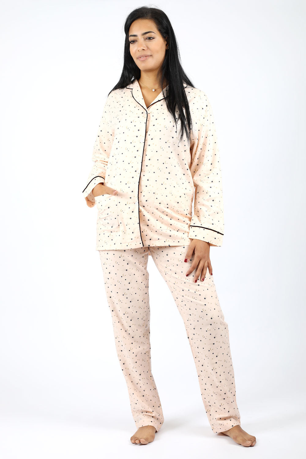 Dreamy Blush Pink Flannel Pajama Set