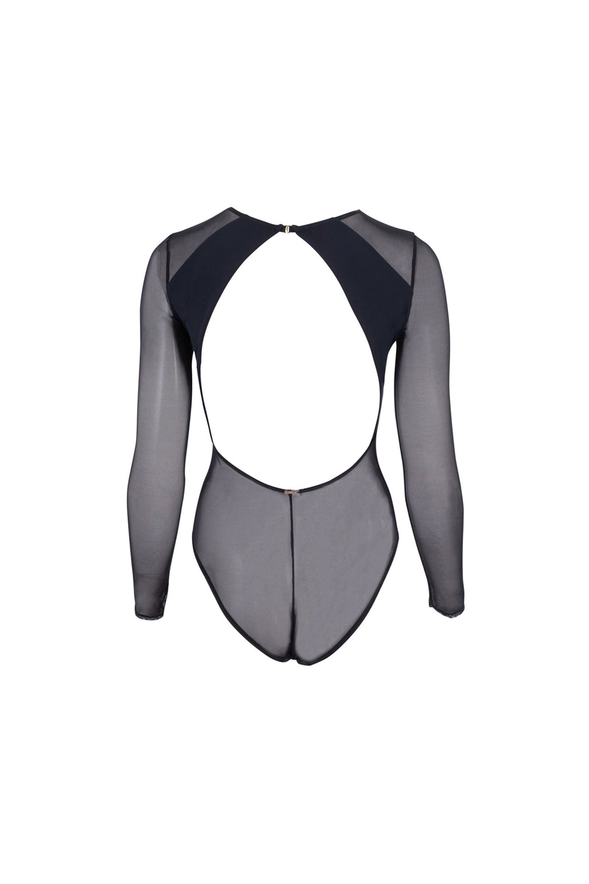 White Smoke Reed Mesh Long Sleeve Bodysuit